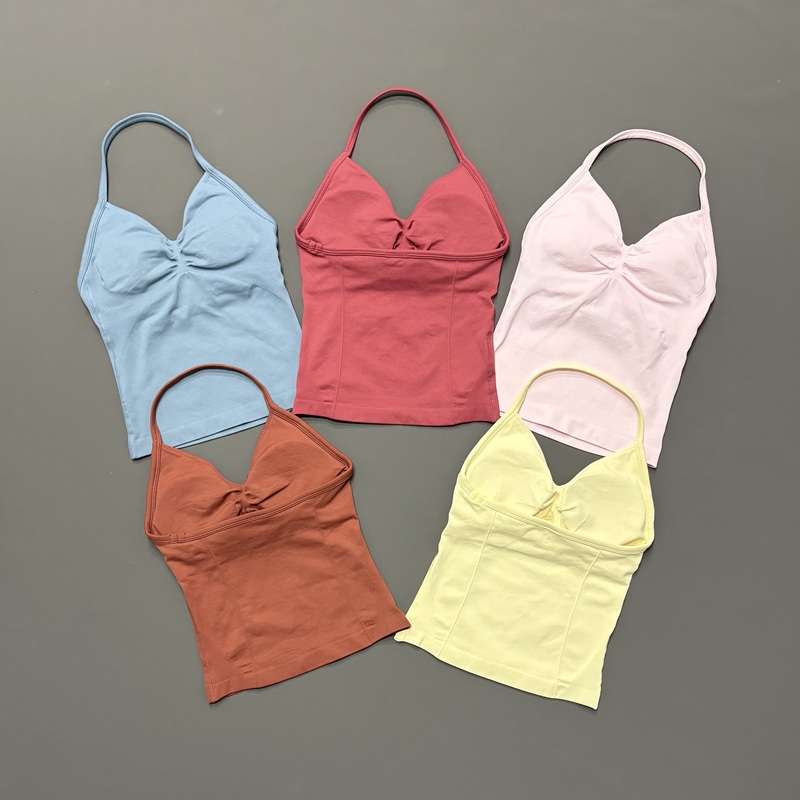 Yoga Fitness Matte - Gym Dames Sporttanktop Naadloze halter Spaghettibandjes