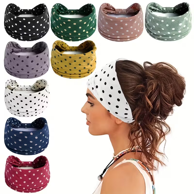 Yoga Fitness Band - Polka Dot Geknoopte Hoofdbanden Boho Mode