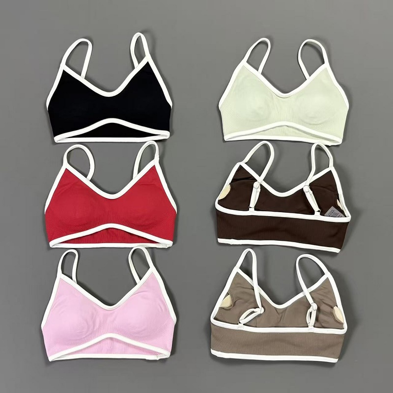 Yoga Fitness Matte - Dames Contrastline Yoga BH V-hals Witte