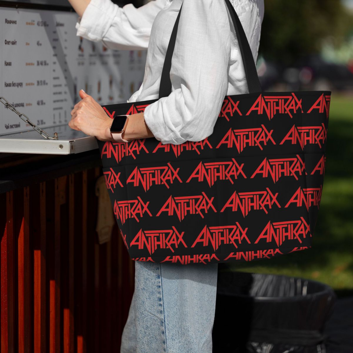 Yoga Fitness Music - Anthrax Music Band Logo Strandtas Sport