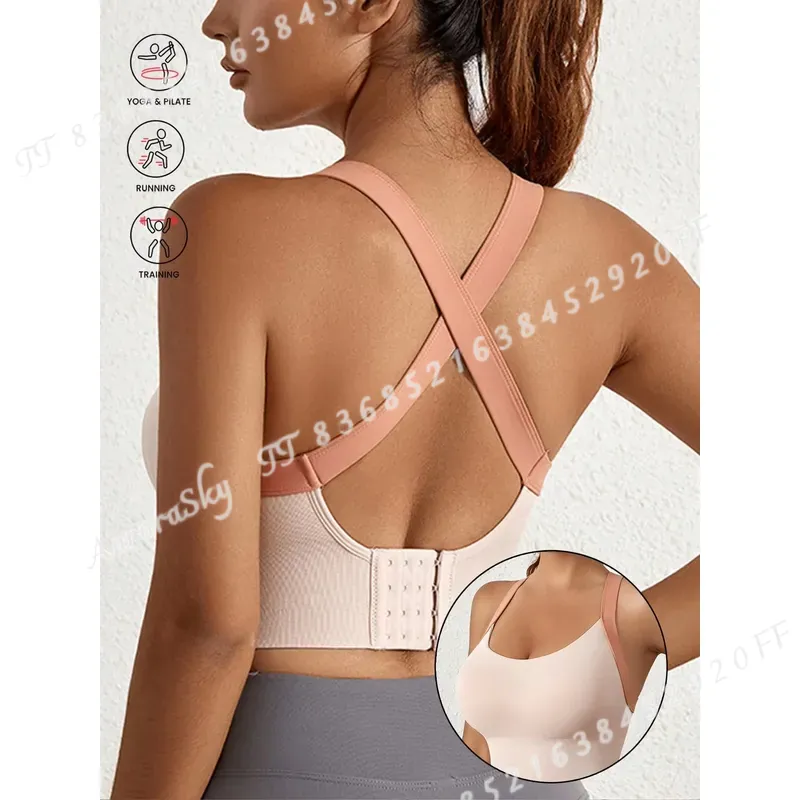 Yoga Fitness Wear - Dames High Impact Sportbeha Push-up Gymtop